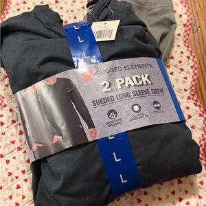 Rugged Elements Men's Sueded Long Sleeve Crew 2-Pack - Black